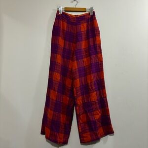 Eva franco plaid high rise wide leg pants Rockabilly Plaid Pants